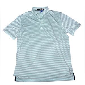 Ralph Lauren Men's Golf Polo Shirt - Light green and gray  Stripes men’s L